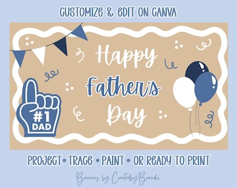 Plantilla editable para pancarta del Día del Padre (Descarga digital)