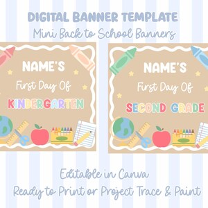 First Day of School Sign | Mini School Banner | Editable Canva Design (Digital Download)