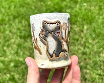 Kitty Sippy Cup 6 oz - Espresso Tuxy