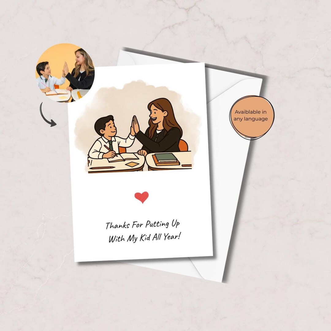 Funny Teacher Appreciation Card | Thanks for Putting up With My Kid ...