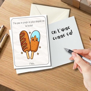 Carte fête des pères drôle | Carte papa humour pogo | Carte papa originale français | Carte 5x7 avec enveloppe