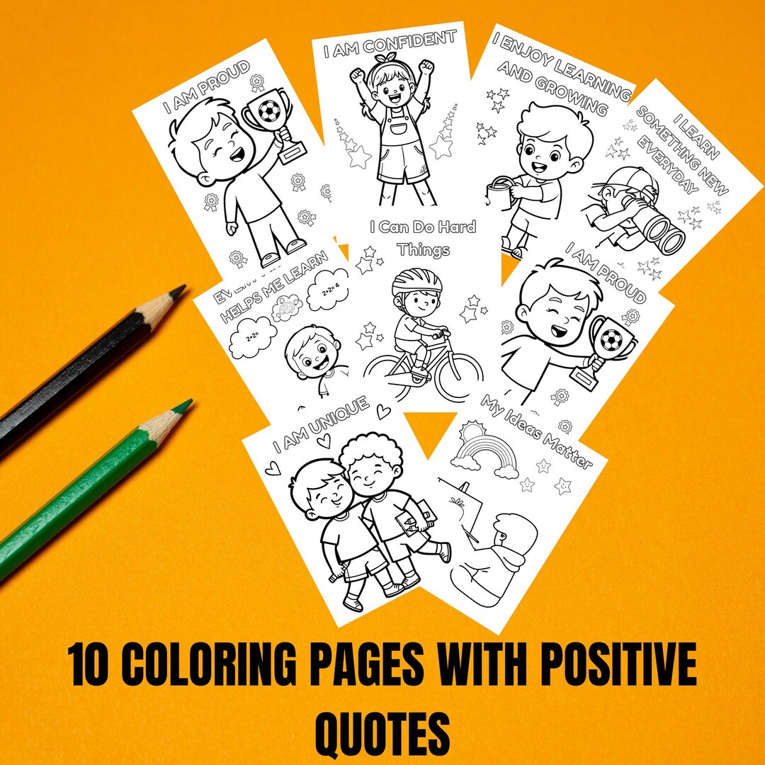 Positive Affirmation Coloring Pages for Kids | Printable Kids Coloring ...