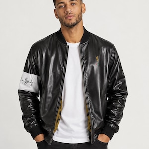 Michael Jackson Moonwalker Bomber Jacket | MJ Inspired Black Leather Streetwear Coat