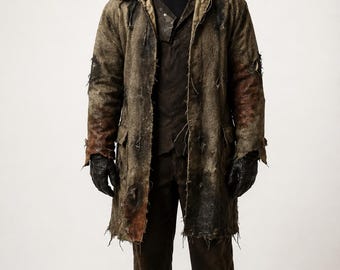 Casaco de juta Freddy vs Jason – Roupa de cosplay de terror com efeito desgastado (feito à mão)