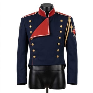 Chaqueta militar inspirada en Michael Jaafar Jackson – Chaqueta azul de la película Retro Pop Star MJ 2026