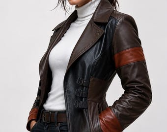 Casaco de cosplay da Gamora | Jaqueta de couro estilo trench coat dos Guardiões da Galáxia | Fantasia de Halloween