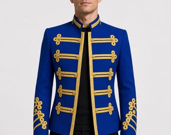 Jaqueta Azul Michael 2026 MJ | Jaqueta Militar Michael Jaafar Jackson | Rei do Pop