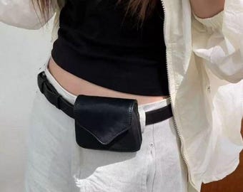 Minimalistische leren heuptas crossbody milieuvriendelijke mini heuptas dagelijks klein zakje