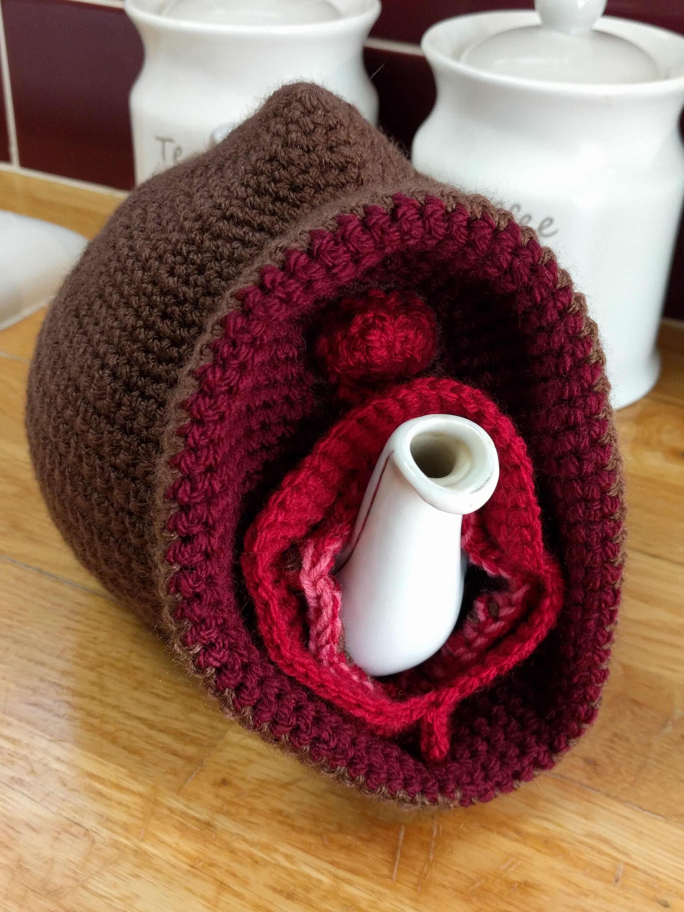 Vulva/Vagina tea cosy. Handmade. Etsy