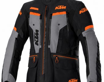 KTM Motorrad Adventure Touring Jacket, Men CE Armored Textile Motorcycle Riding Gear