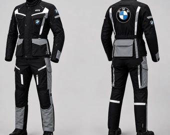 BMW Adventure Motorcycle Riding Suit: Waterproof Cordura Touring Jacket & Pants