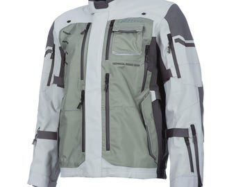 Klim Badlands Pro White Adventure Touring Jacket, Men CE Armored Textile Motorcycle Riding Gear