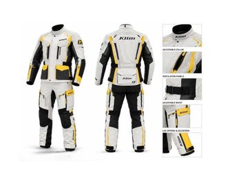 Klim Adventure Motorcycle Riding Suit: Waterproof Cordura Touring Jacket & Pants