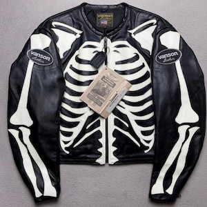 Vanson Skeleton Leather Jacket - Etsy