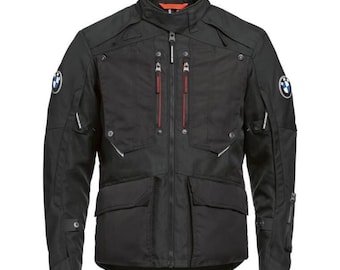 Chaqueta de moto BMW Motorrad GS Rallye para hombre, color negro, estilo aventura, para motociclista, con malla ventilada.
