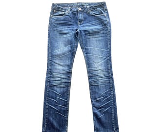 Request Jeans Womens Size 34 Blue Denim Straight Leg Stretch Casual Pant