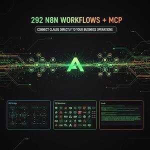 n8n MCP Bridge dla Claude AI: 292 przepływy pracy i agenci AI, niestandardowe szablony automatyzacji, integracja z Claude Desktop, natychmiastowe pobieranie cyfrowe
