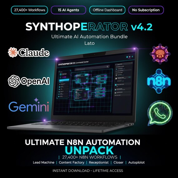 n8n Automation OS | 27,400+ Workflows, 15 AI Agents (Claude, OpenAI) | B2B Lead Gen  & Marketing System 2026