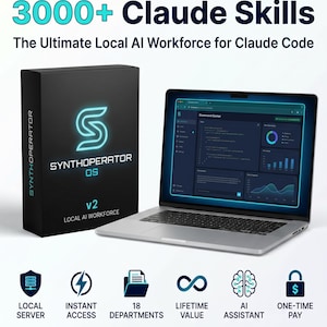 3000+ Claude Skills: AI Code Automation, Business Prompts, Projects & Coworker System | SynthOperator OS v2, 18 Depts, Local AI Command