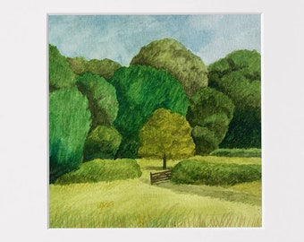 Frenchay Moor (Watercolour Painting, Landscape, Summer)