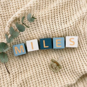 Personalized Wooden Name Blocks | Neutral Nursery Decor