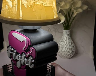 Custom Photo Lamp | Breast Cancer Warrior Tribute | 3D Printed Soft Glow Light
