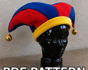 Cartamodello per cappello da giullare da circo, costume medievale fai da te (download PDF)