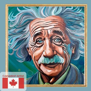 Albert Einstein Portrait Druck - Science Grad Geschenk - Pop Art Wanddekor - Quadratische Größen