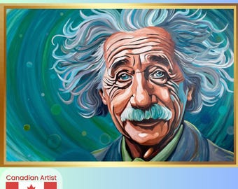 Albert Einstein Portrait Print | Figurative Pop Art | Grad science Gift