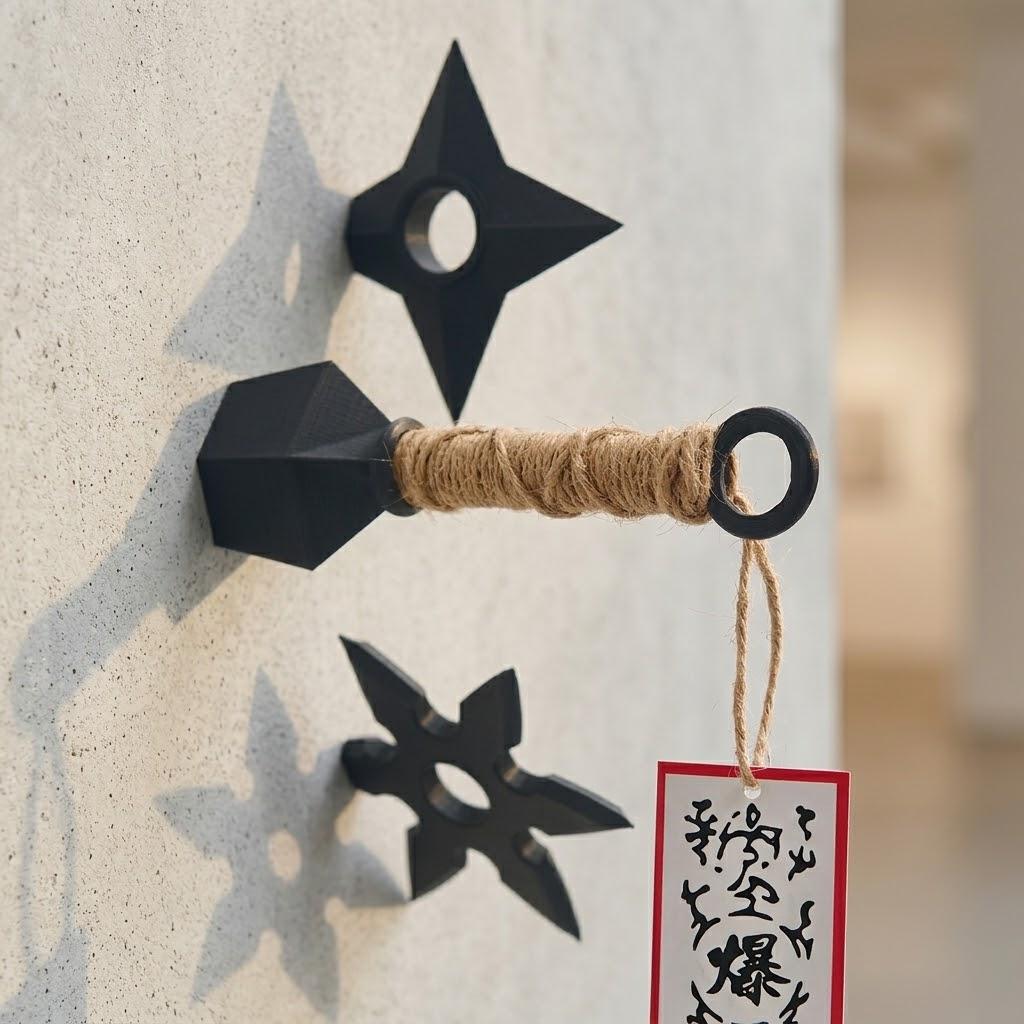 Ninja Fridge Magnet Set – Shuriken & Kunai Magnets, Martial Arts Ninja Fridge Magnet Set – Shuriken & Kunai Magnets, Martial Arts