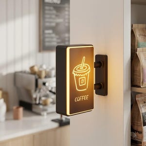 Imán LED para nevera con diseño de café – Mini imán con luz, imán para nevera adorable, decoración para la cocina y el hogar, regalo ideal para amantes del café.