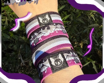 Pulsera de murciélago asexual - Pulsera elástica del orgullo del espectro asexual