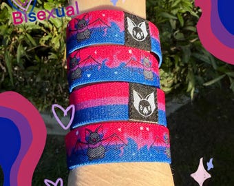 Pulsera de murciélago bisexual - Pulsera elástica del orgullo bisexual