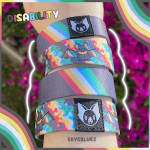 Disability flag Bat Bracelet - Elastic Wristband