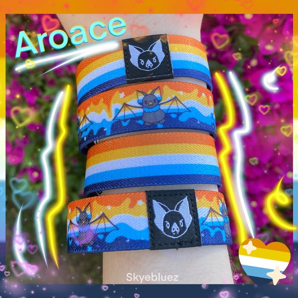 Pulsera de murciélago aroace - Pulsera elástica del orgullo arromántico asexual