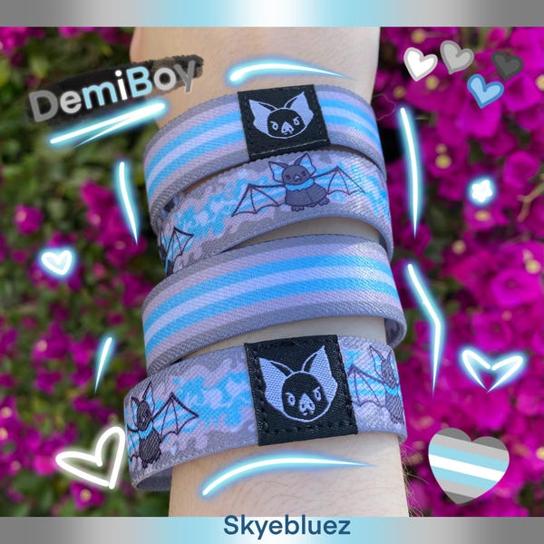 Pulsera Demiboy Bat - Pulsera elástica del orgullo