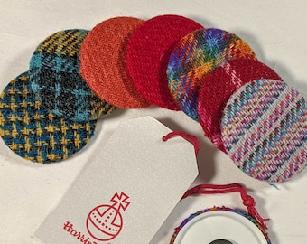 Handmade from off cuts Harris Tweed Fridge Magnet 45mm. UK Seller, worldwide shipping