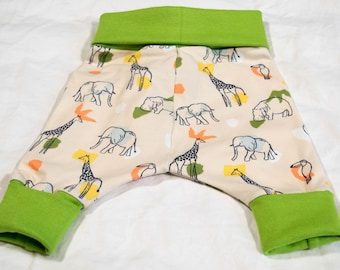 Safari Print Baby Harem Pants, Grow With Me Cotton Leggings