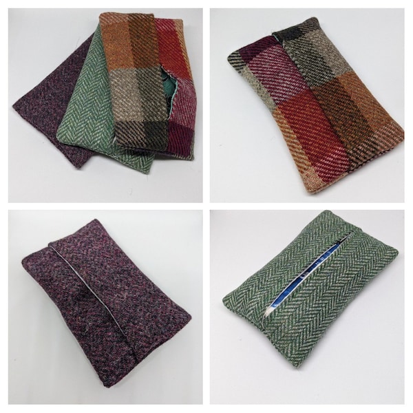 Porte-mouchoirs de voyage Yorkshire Tweed, excellente idée cadeau, porte-mouchoirs de poche. Vendeur britannique, expédition dans le monde entier
