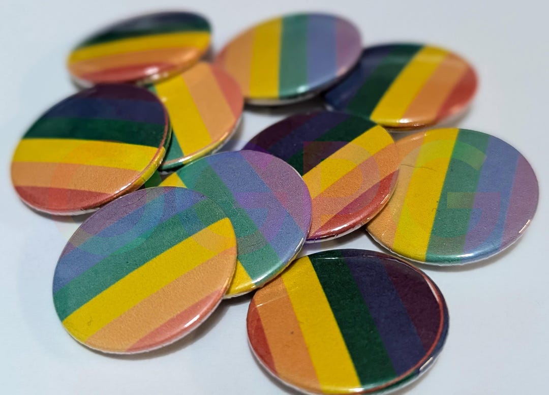 Pride Flag Button Badge | Handmade LGBTQ+ Pins - Etsy