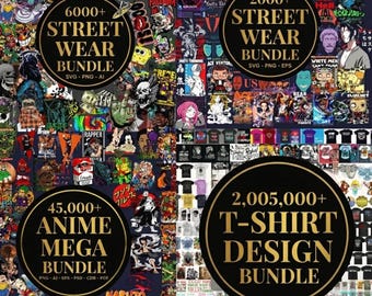 2.5M Huge T-shirt Design Bundle, Tshirt Bundle, T-Shirt Print Design, Hip Hop T-Shirt, Pop Culture, T-Shirt Pod, PNG, AI, SVG