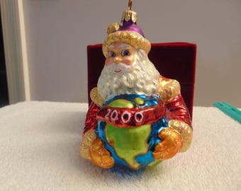 Ornement en verre du Père Noël Christopher Radko Worldwide