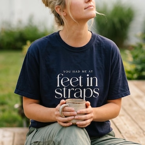 You Had Me At Feet In Straps Tee | Reformer Pilates Comfort Colors | Pilates Girl Gift image 3