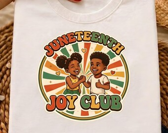 Juneteenth PNG Kids Shirt Design, Retro Joy Club Cute Afro Kids Tee, Freedom Day Shirt PNG,Black History Shirt PNG, Juneteenth Gift for Kids