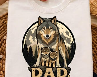 Wolf Shirt Design PNG, Father’s Day Gift for Dad, Alpha Wolf Family Grunge Style Shirt Design, Dad Leader of the Pack PNG, Instant Download