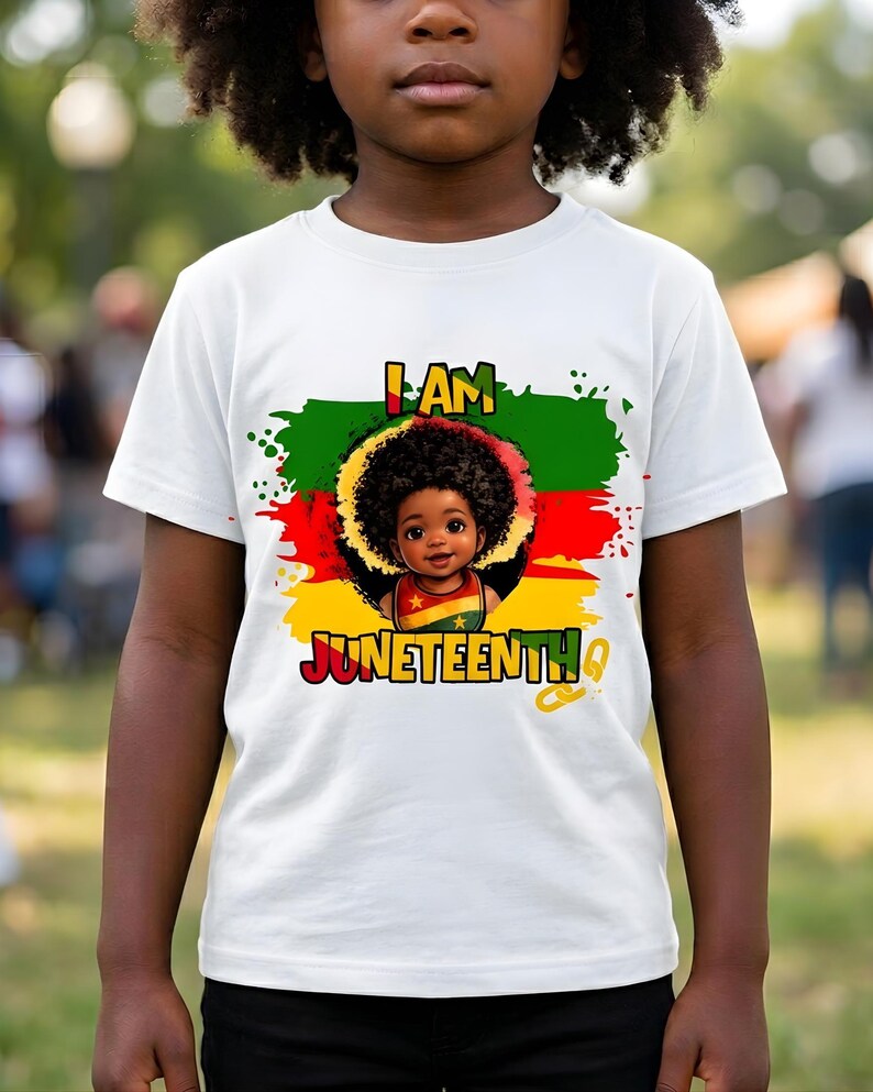 I Am Juneteenth Shirt PNG, Black Baby Afro Tee, Freedom Day Shirt, African American Art Tee, Black History Shirt, Juneteenth Gift for Kids