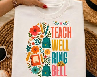Floral Boho Teacher PNG, Teacher Appreciation, Wildflower Teacher Graphic, Back to School PNG, Elementary Prek Funny Teacher Quote Shirt