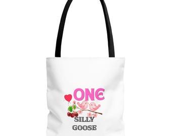 Pink Retro Script 'GONG' Tote Bag | All-Over Print