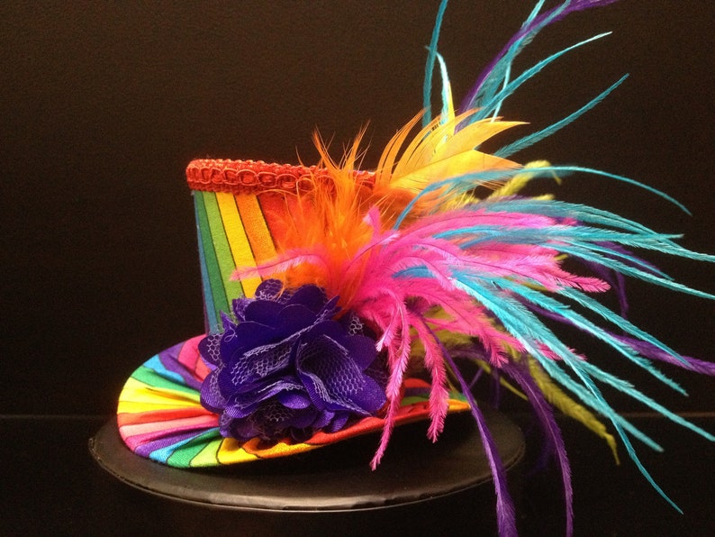 Funky Rainbow Mini Top Hat for Dress Up Birthday Tea Party Etsy