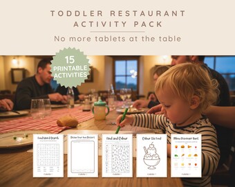Kleinkind Restaurant Aktivitäten: Tischspiele ohne Bildschirm (15 druckbare Aktivitäten)
